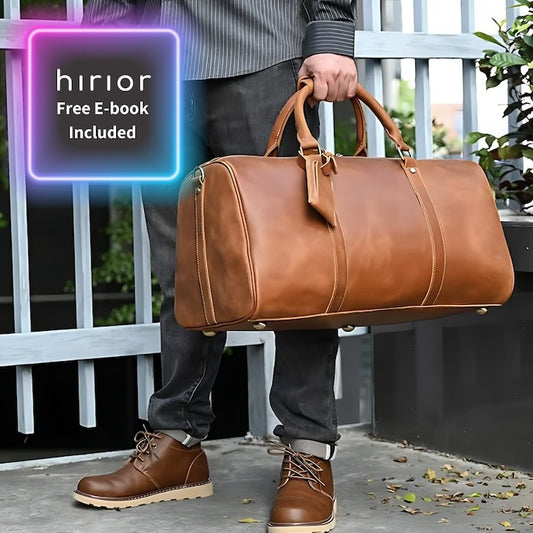 Hirior Premium Travel Leather Duffle Bag